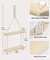 Beige Macrame Wall Hanging Shelf – 2-Tier Boho Floating Shelves with Cotton Rope, Perfect for Plants, Photos, Tissues, Towels, and Rustic Home Décor in the Living Room, Bedroom, Bathroom, or Hallway.